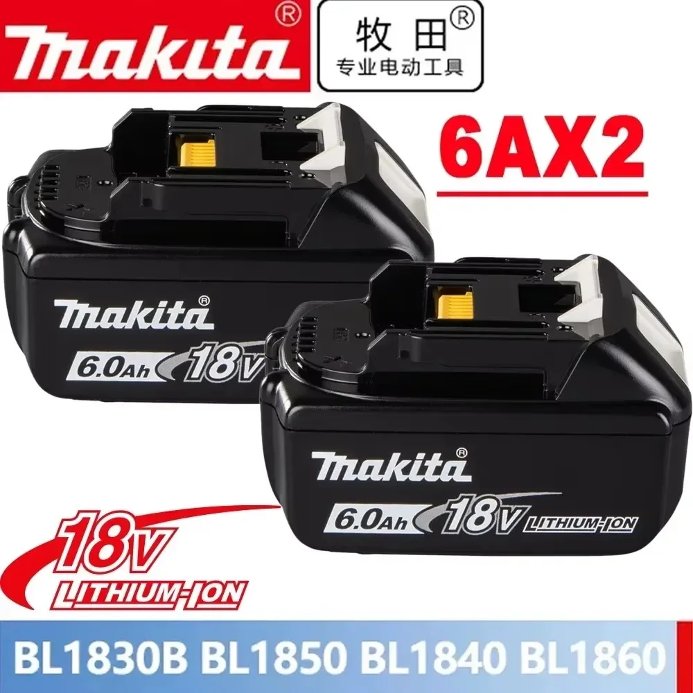 

Original Makita 18V 6A Rechargeable Power Tools Battery 18V makita with LED Li-ion Replacement LXT BL1860 BL1860B BL1850 Charger