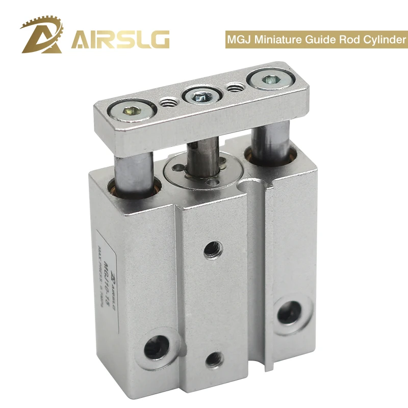 MGJ Series 3 Axis Pneumatic Cylinder MGJ6 MGJ10 Miniature Double Guide Rod Air Cylinder with Magnetic for Robot MGJ6-10 MGJ10-20