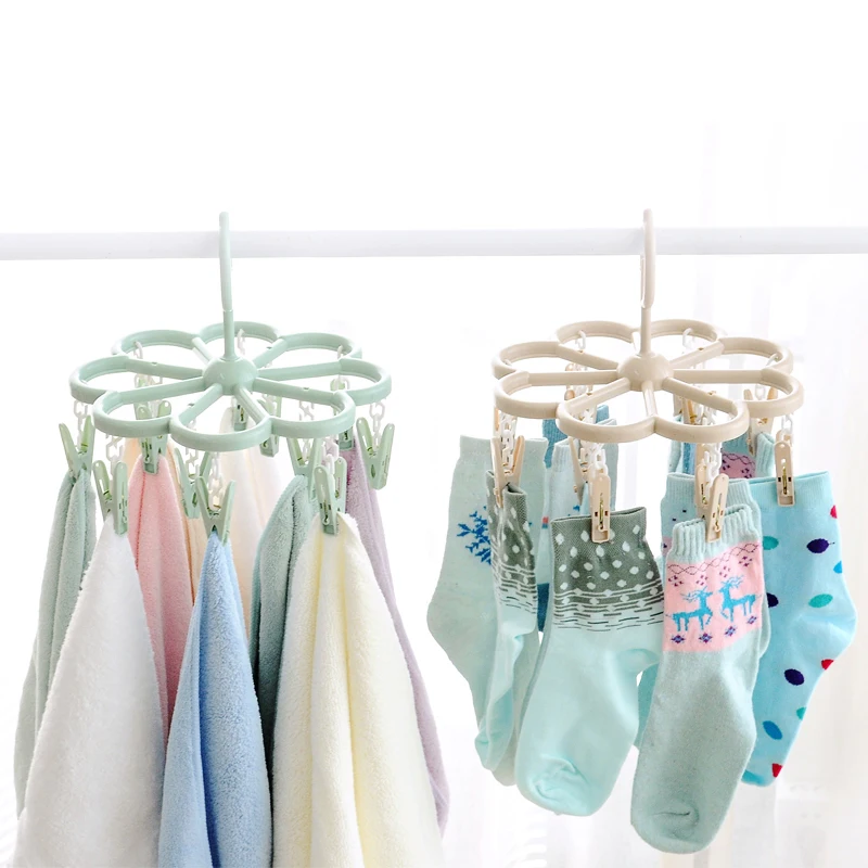 

Пластиковые вешалки для одежды Thiened для домашнего использования, круглые зажимы для подвешивания, ветрозащитные зажимы для нижнего белья, многофункциональные зажимы для одежды...