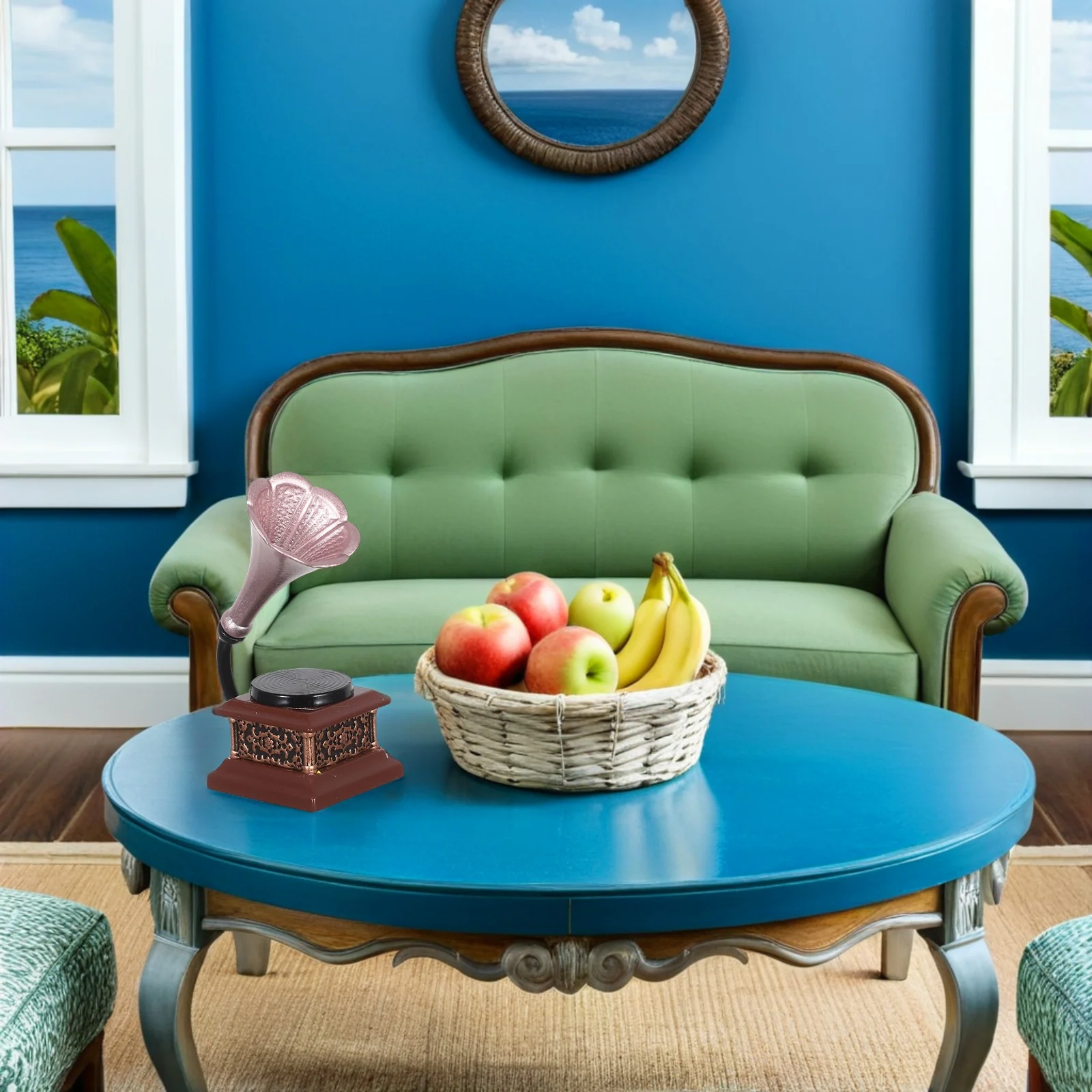 

Retro Record Decoration: Miniature Phonograph for Vintage Dollhouse Furniture Arrangement - Authentic Simulation Musical