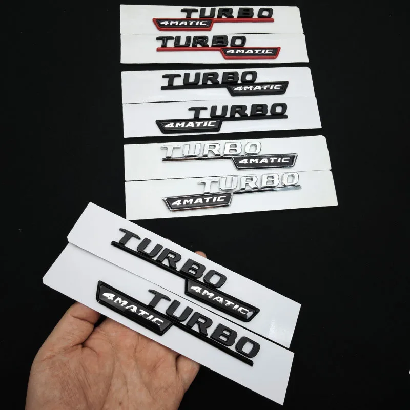 

2 шт. 3D ABS TURBO 4MATIC логотип автомобиля эмблема боковое крыло значок наклейка для Mercedes Benz AMG A45 C43 X247 W213 W117 W205 аксессуары