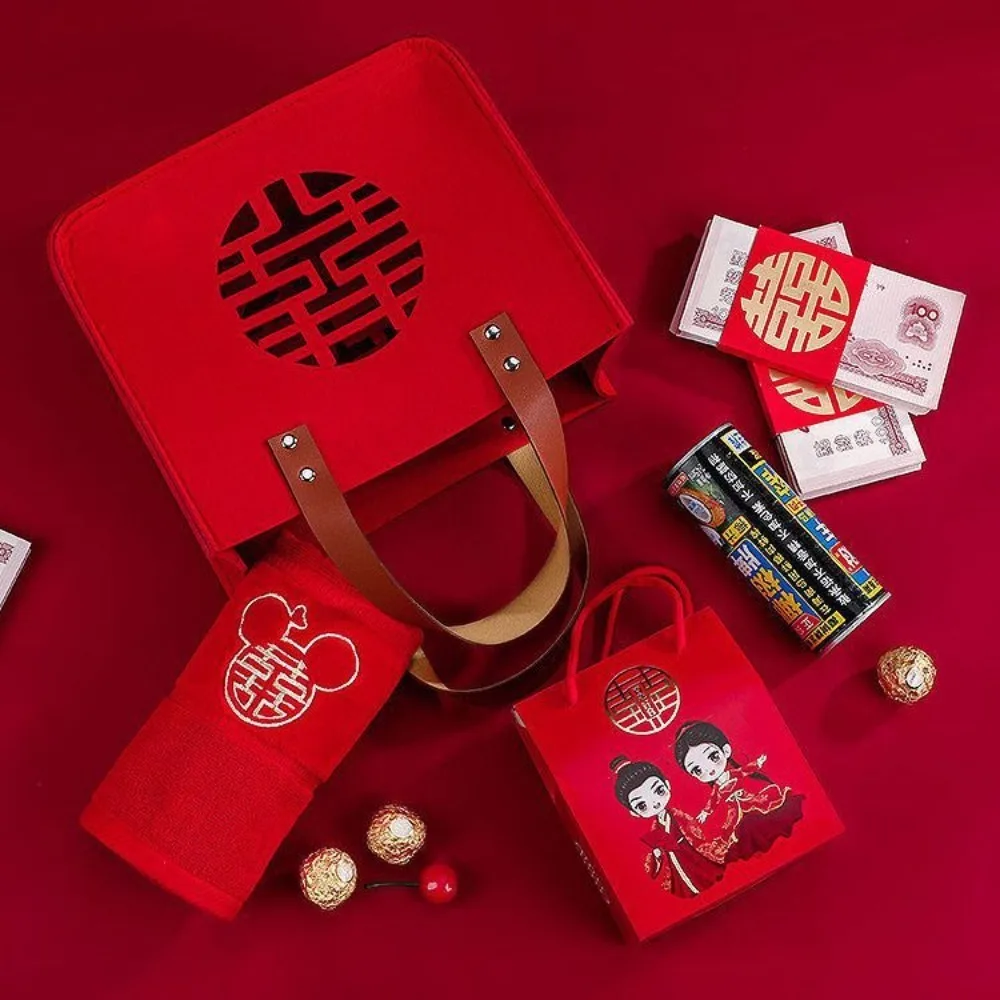 

Tote Bag The Bride Wedding Felt Gift Bag Candy Lucky Bag Birthday Gift Storage Bag