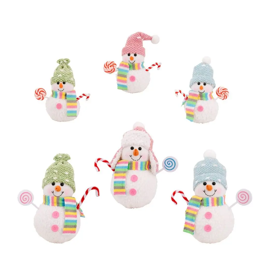 LED Light Christmas Snowman Lights Glowing Feature Handmade Snowman Lantern Top Hat Design Snowman Ornament Gift Giving