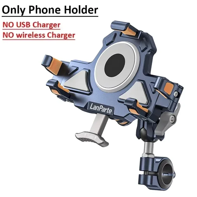 Motorbike Bicycle Bike Stand Metal Shockproof Motorcycle Phone Holder 4 Vibration Dampener 15W Wireless Charger Fast Charging image 3