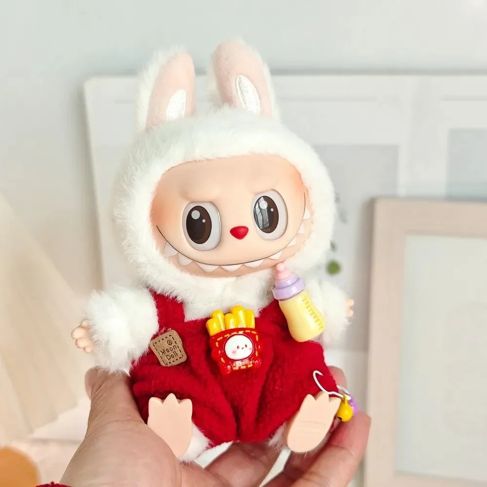 Mini Pop Kleding Outfit Accessoires voor Kpop Exo 15-17 cm Labubu en 10 cm Katoenen Pop Zoete Fles overalls Pak Kleding Cadeau