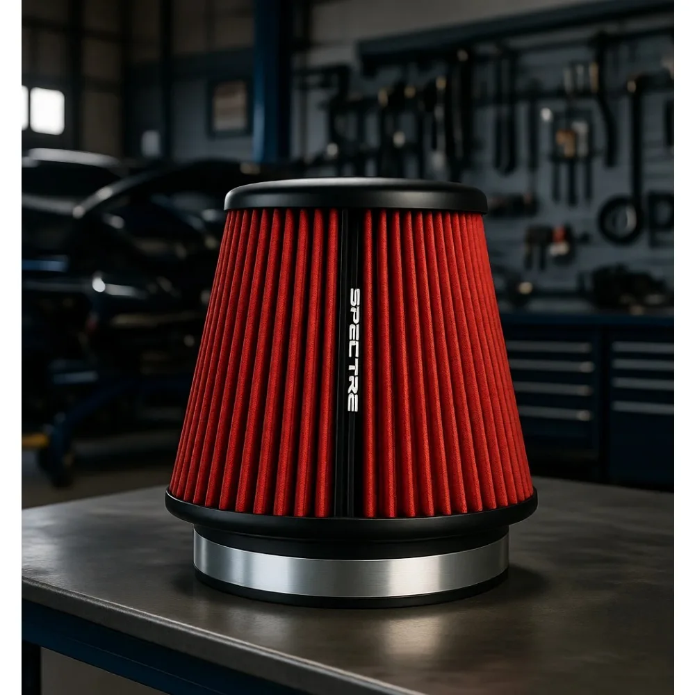 

Universal Clamp On Washable Tapered Air Filter Round 6in ID 7in H 7.3in Base 5.1in Top