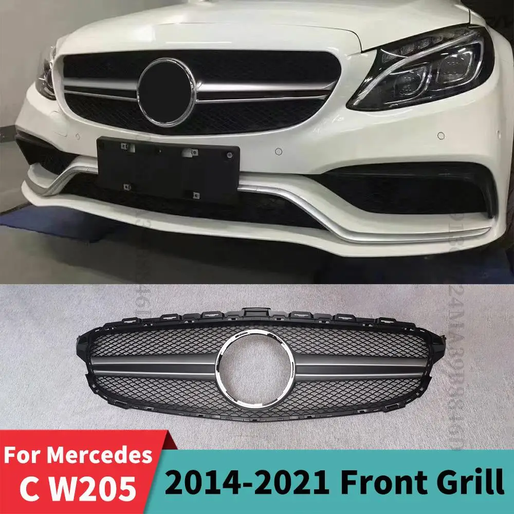 

Upgrade Front Bumper Grille Grill Facelift For Mercedes W205 Benz C C205 S205 2014-2021 C200 C300 C180 C250 C260 AMG Style