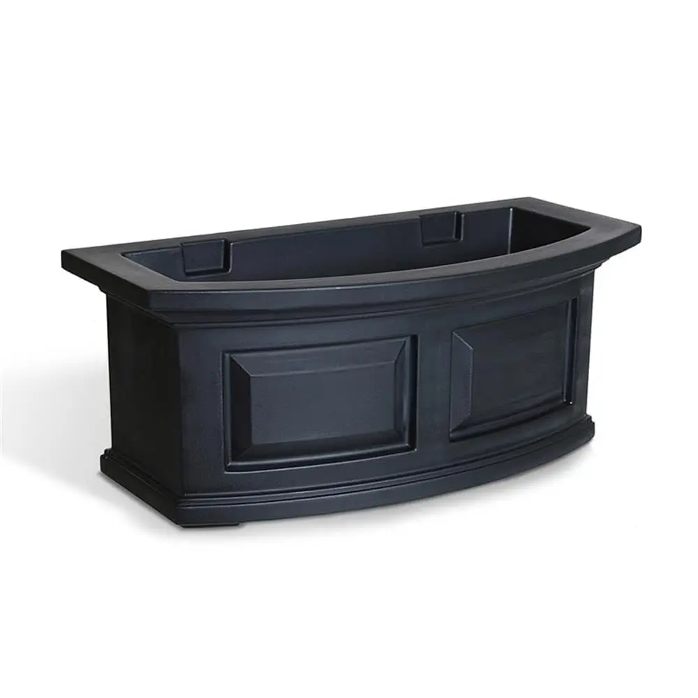Modern 2ft Plastic Window Box, Black Finish, 10