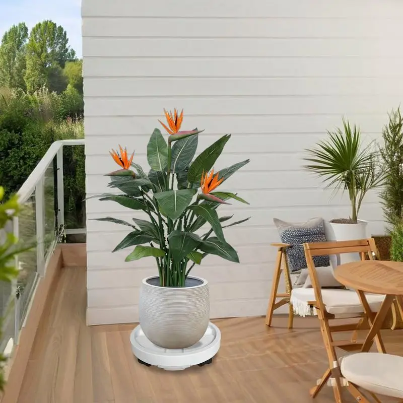 Plant Holder with Wheels Heavy Duty Planter Holder Trolley Wheeled Rolling Caster for Plants Indoor Outdoor Garden Patio Balcony