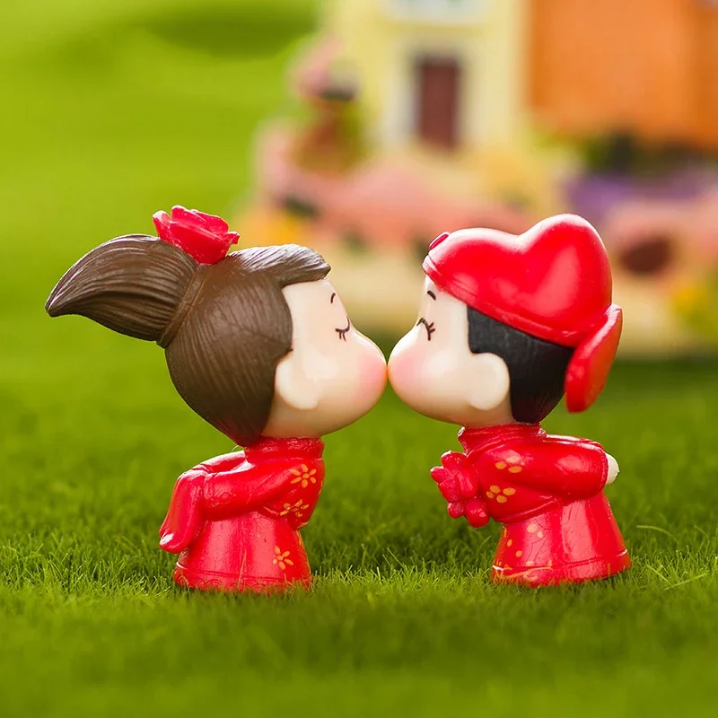 Wedding Decor Mini Doll Figurine Lovers Figures Couple Miniature Boy Girl Model Princess Fairy Garden Gnome Valentine's Day Gift