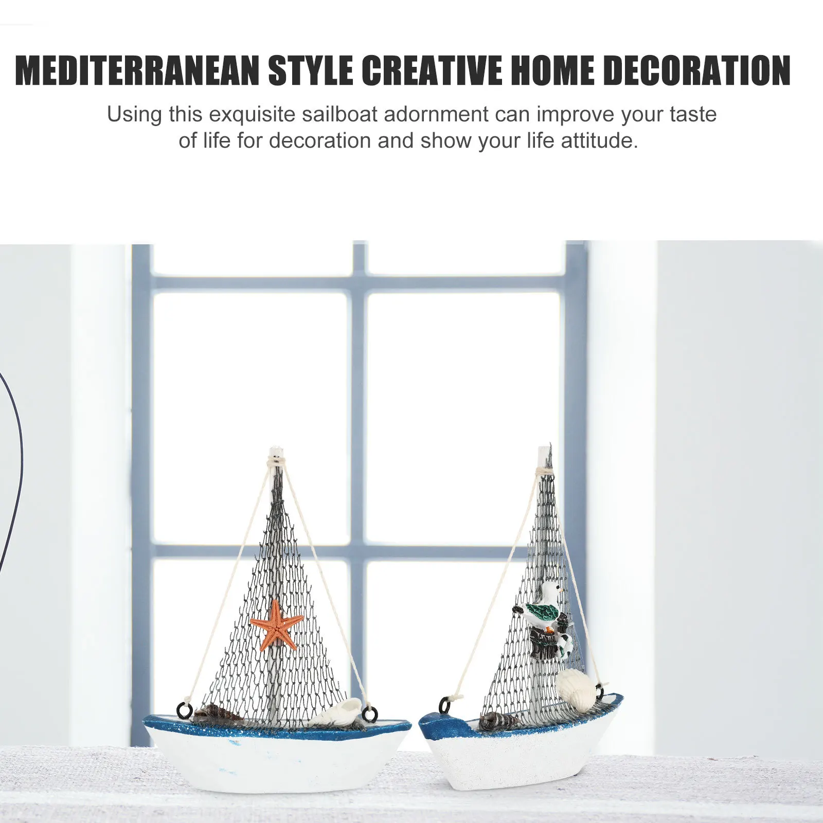 

4Pcs Elegant Sailboat Home Decor Eye Catching Living Space Accent for Modern Interior Inspired Decoration Ocean Theme
