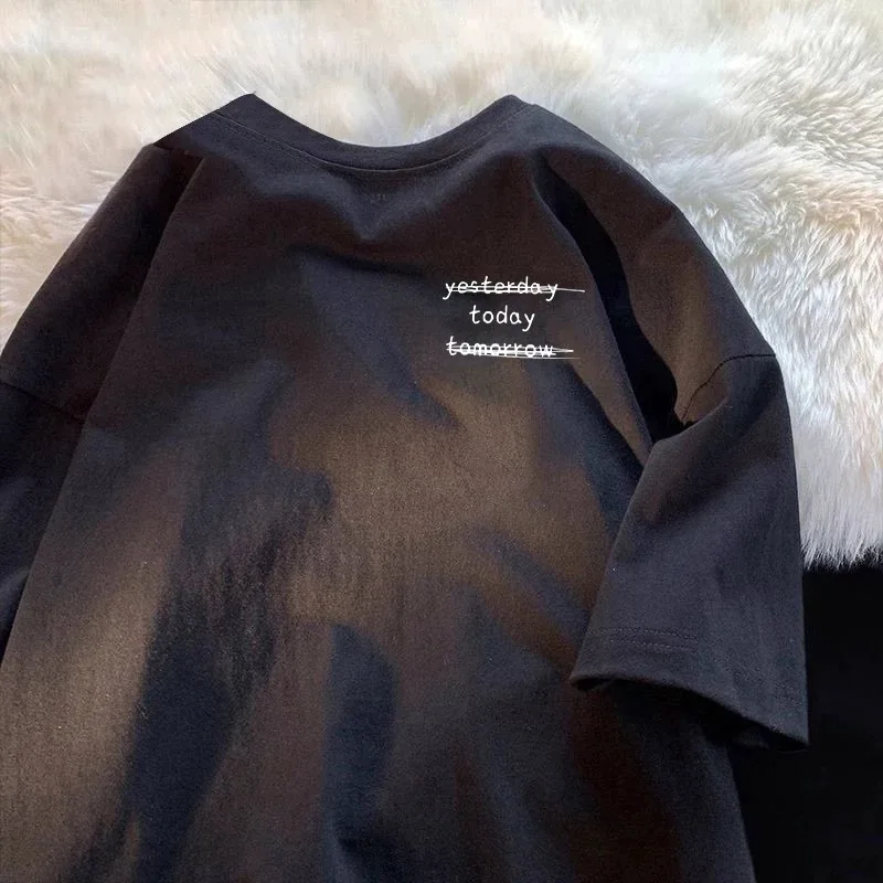 

Loose Fit Men's ort Sve T-irt Pure Cotton f Sve Summer Casual round Ne Top Quali Brand Tagkita Youth Trend