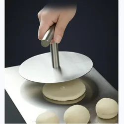 304/201 Kitchen Tool Stainless Steel Round Tortilla Press with Handle for Household Hand Pressure Pie Crust Cookie Pastry