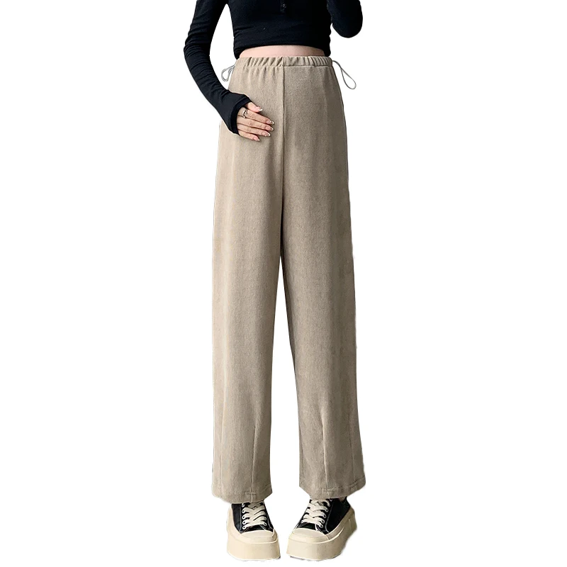 Maternity Oyster Velvet Harem Pants - 2024 A/W New Slim-Fit 'Grandma' Trousers with a Relaxed Tapered Leg Clothes for Pregnant