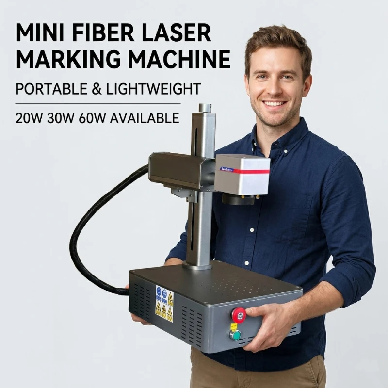 Mini Fiber Laser Marking Machine 20W 30W Portable Laser Engraver For Metal Plastic Ring Jewelry Deep Engraving Machine