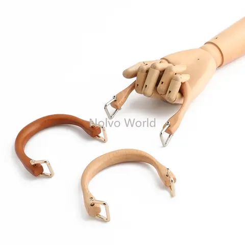 2/6/10PCS 10.2x8.2cm,15.5x11.5cm U-Shaped Wood Handles With Square Buckle For Purse Frame Woven-bag Replace Bags Accessories