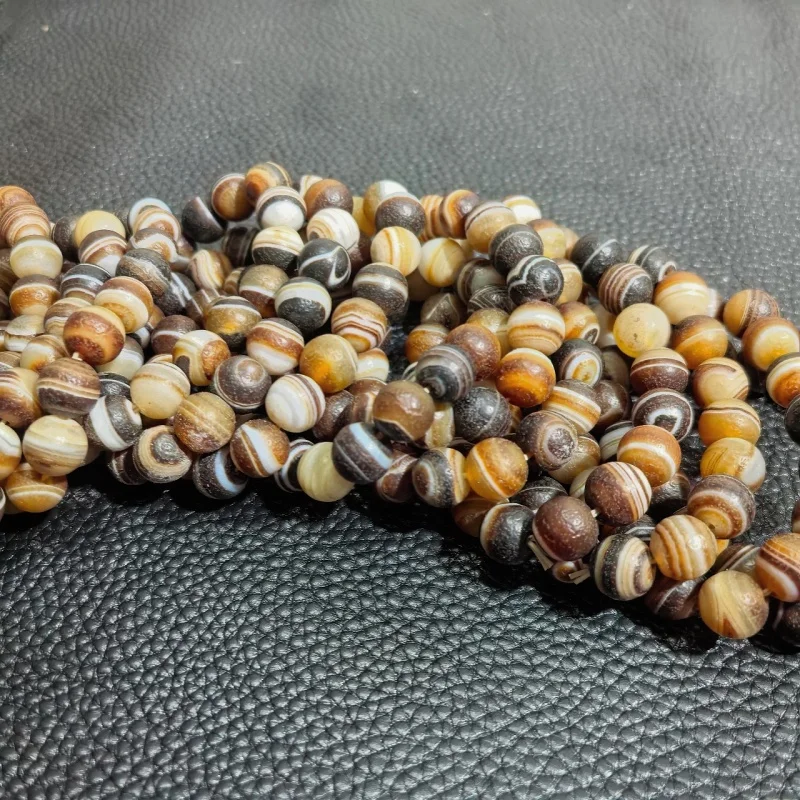 10mm Weathered Brown Natural Wrapped Agate Beads Men's&Women's Ancient Style Jewelry Bracelet Free Shipping