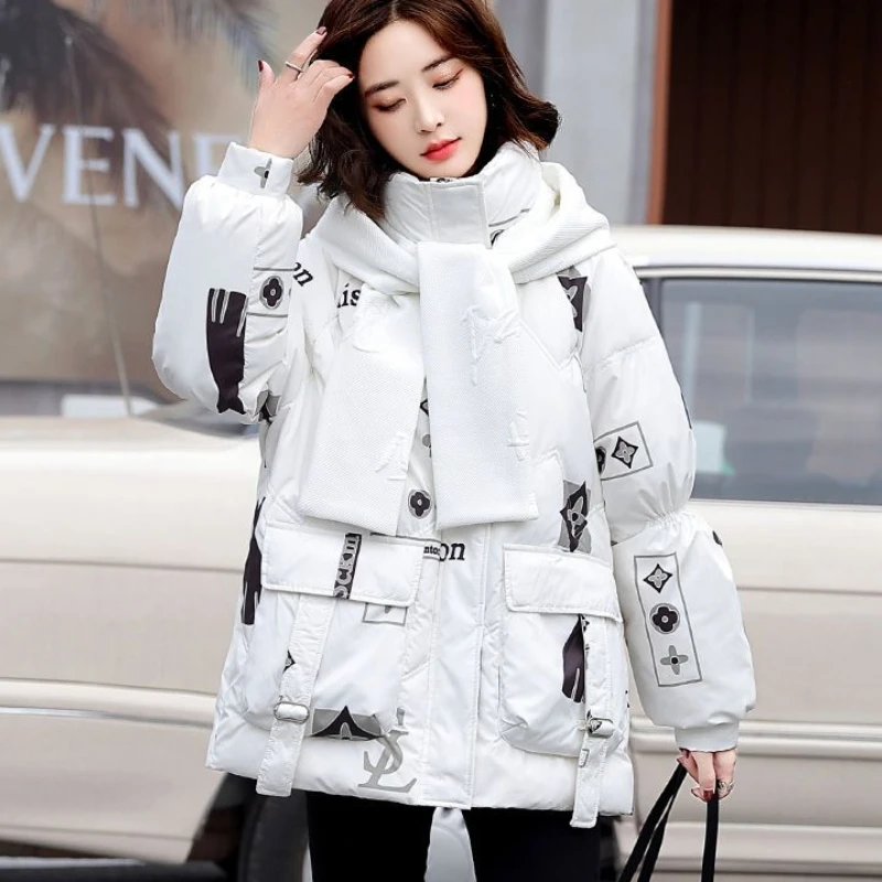 

2023 New Women Down Cotton coat Winter Female Mid-length Disposable Parkas Loose Fashion Outwear Joint Design Warm Overcoat