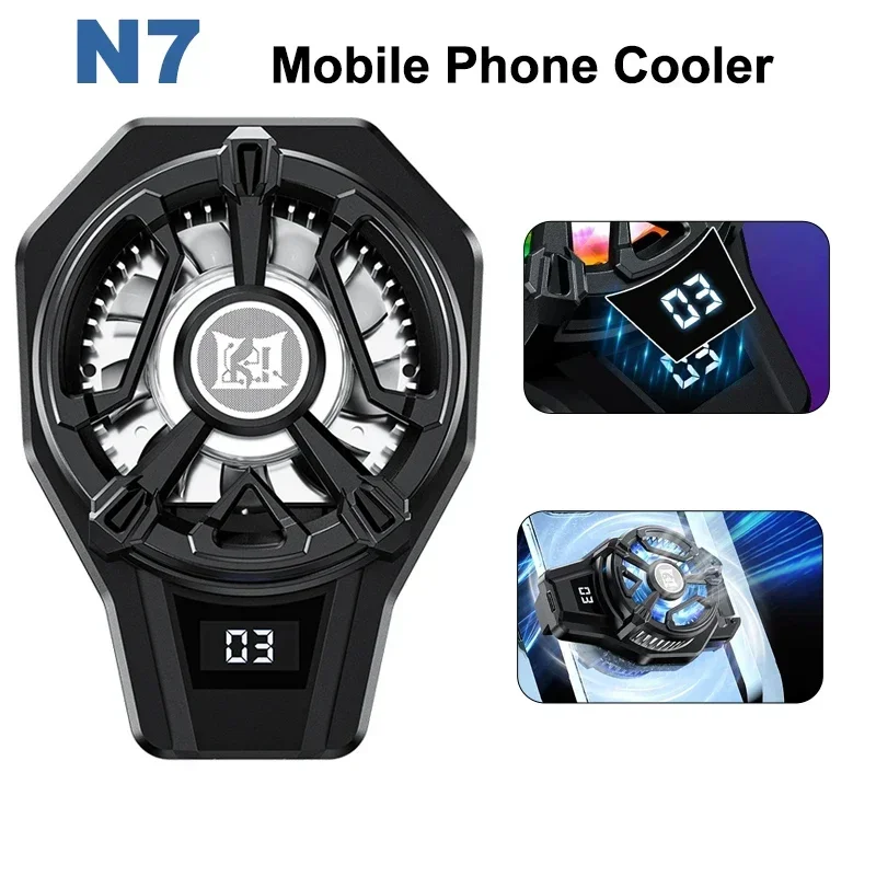 N7 Mobile Phone Cooler Semiconductor Back Clip Cooling Radiator for IOS Android PUBG Digital Display Cool Heat Sink Universal