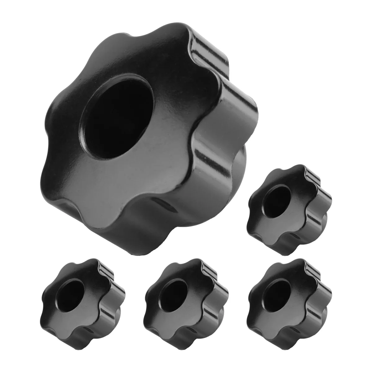 Lèvent de poignée en étoile noire, diamètre de la tête, filetage 600, 8mm, 40mm, 5 pièces