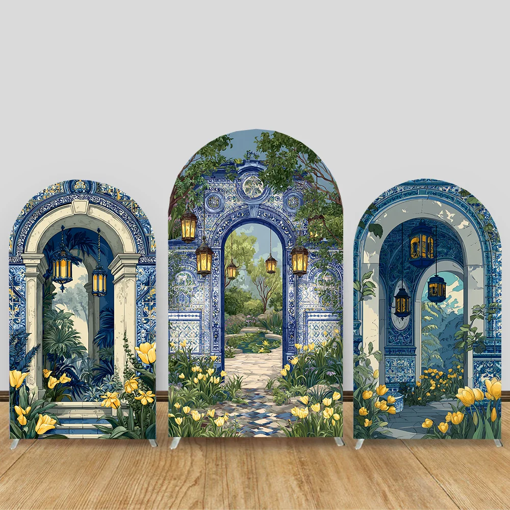 

2-Sided Custom Eid Ramadhan Mubarak Moon Lantern Chiara Arch Wall Backdrop Cover Baby Shower Kid Birthday Party Decor Background