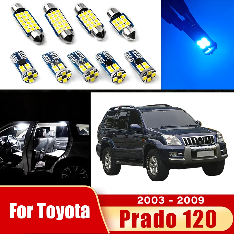 

Светодиодные лампы для Toyota Land Cruiser Prado 120 FJ120 2003-2009, 10 шт., аксессуары для внутреннего освещения салона