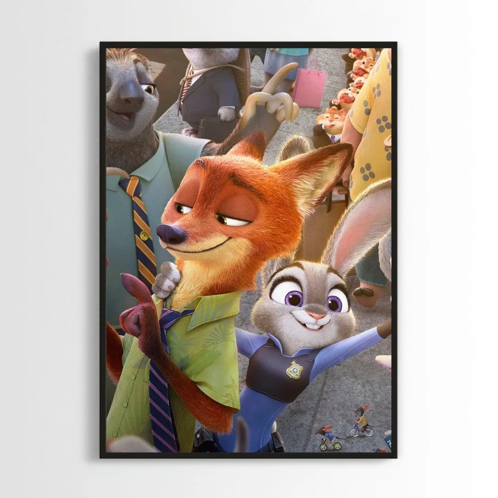 MINISO Disney Zootopia Poster Prints Wall Pictures Living Room Home Decoration