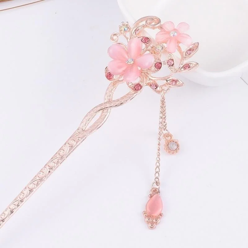 Fancy Colorful Flower Hollow Clip Hair Accessories Women Fashion Rhinestone Hairpin Headwear Clips Indian Jewelry