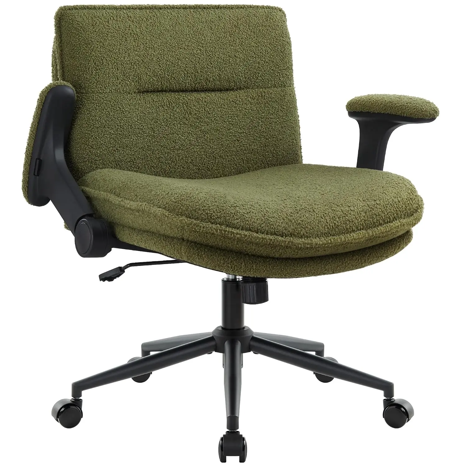 Wide Criss Cross Office Chair Flip-Up Arms Wheels Upholstered, Customized