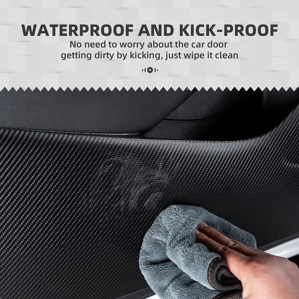 Leather Carbon Mat Door Anti-kick Pad For Hyundai Tucson TL 2015 2016 2017 2018 2019 2020 LHD RHD Car Interior Trim Accessories - view 5