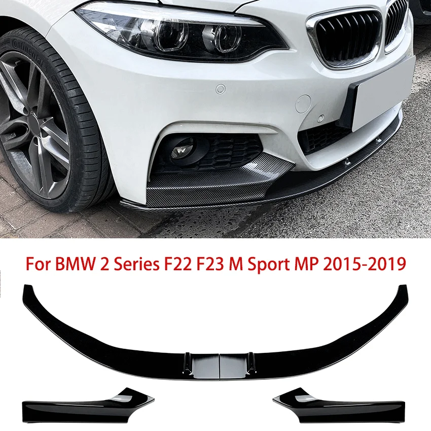 Car Front Bumper Lip Front Corner Spoiler Diffuser Kit For BMW 2 Series F22 F23 M Sport MP 2015-2019 Exterior Guard Decoration