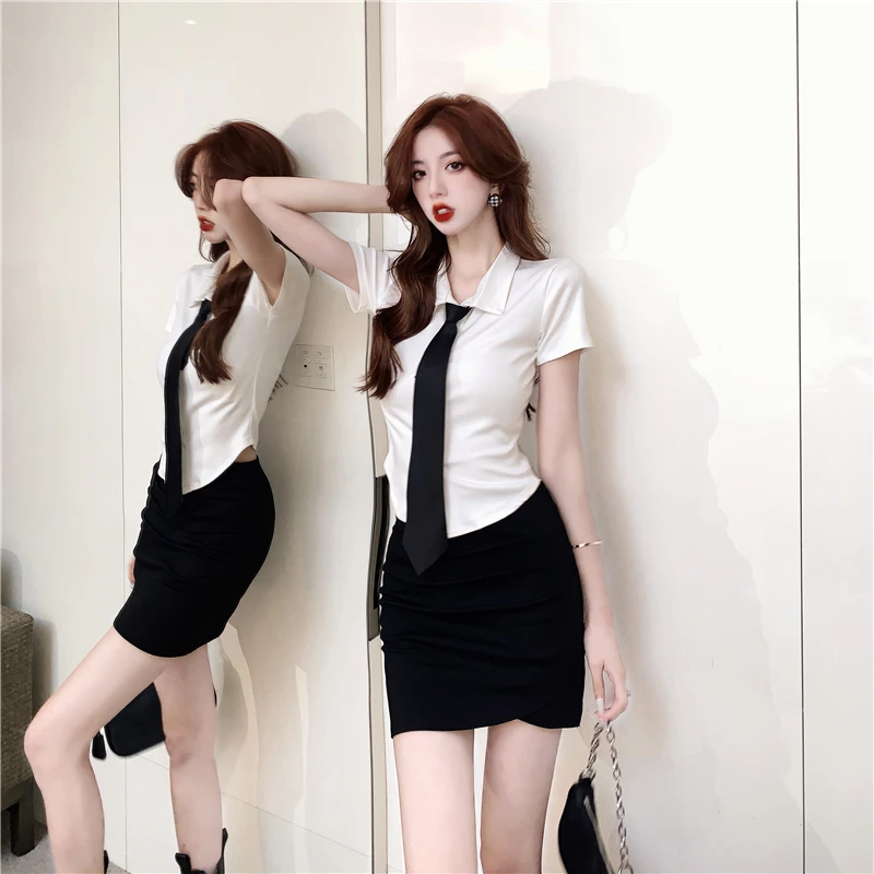 

Сексуальная облегающая юбка для модных девушек со складками и поясом, Новое поступление 2025, модный женский ансамбль