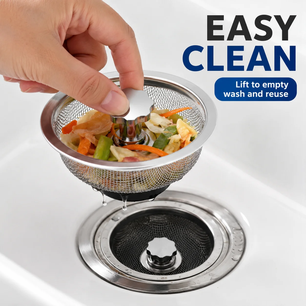 

Stainless Steel Kitchen Drain Catcher Strainer Basket 1 3 5pcs Corrosion Resistant for Household Food Waste Collection