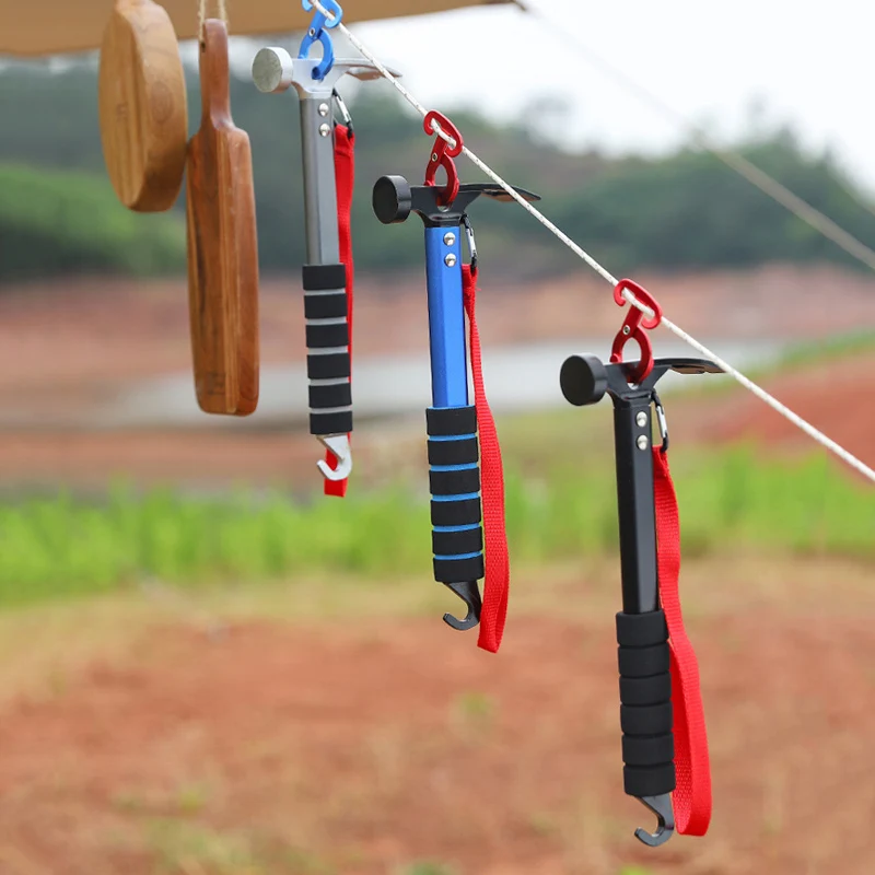 Outdoor Tent Nails Hammer, Camping Portable Aluminum Alloy Hammer, Anti Slip And Shockproof Sponge Handle Hammer view 6