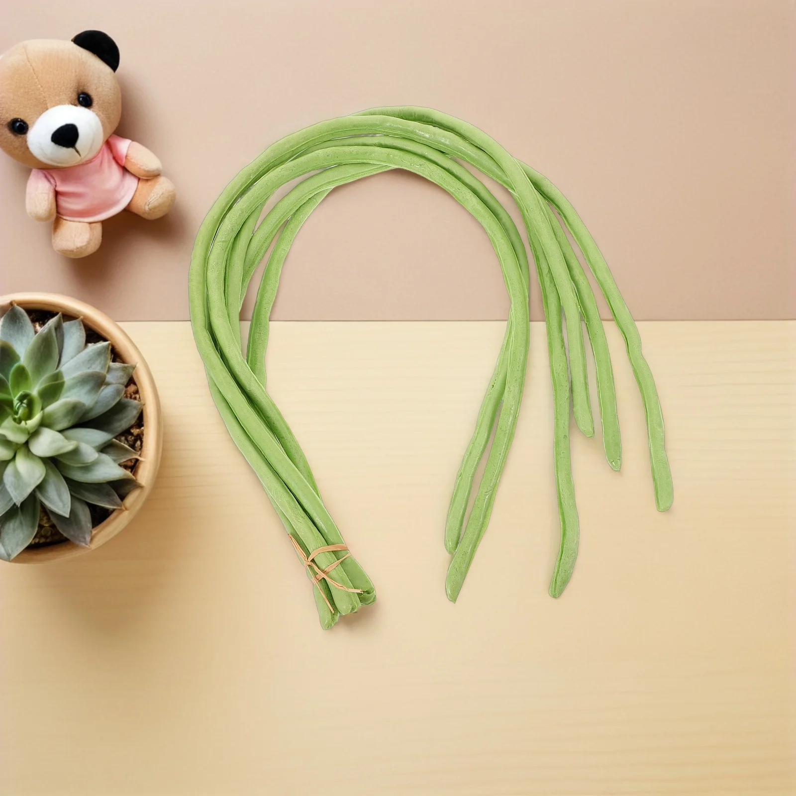 

6pcs Simulated Long Beans Realistic Fake Vegetables Lifelike Food Models Educational Props Kids Artificial Green Beans