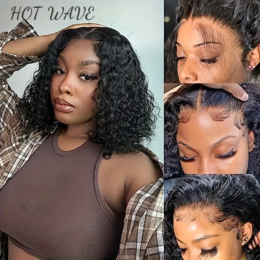 

Wave Wave 180% Density Pre-Plucked Side Part Short Bob 13*4 Lace Frontal Brazilian Virgin Human Hair Wigs For Black Woman