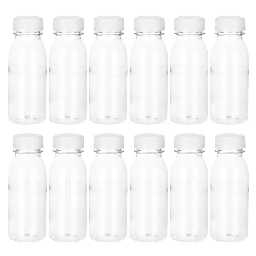 12 Pcs Clear Smoothie Bottle Drink Portable Water Juice Beverage Bottles Travel