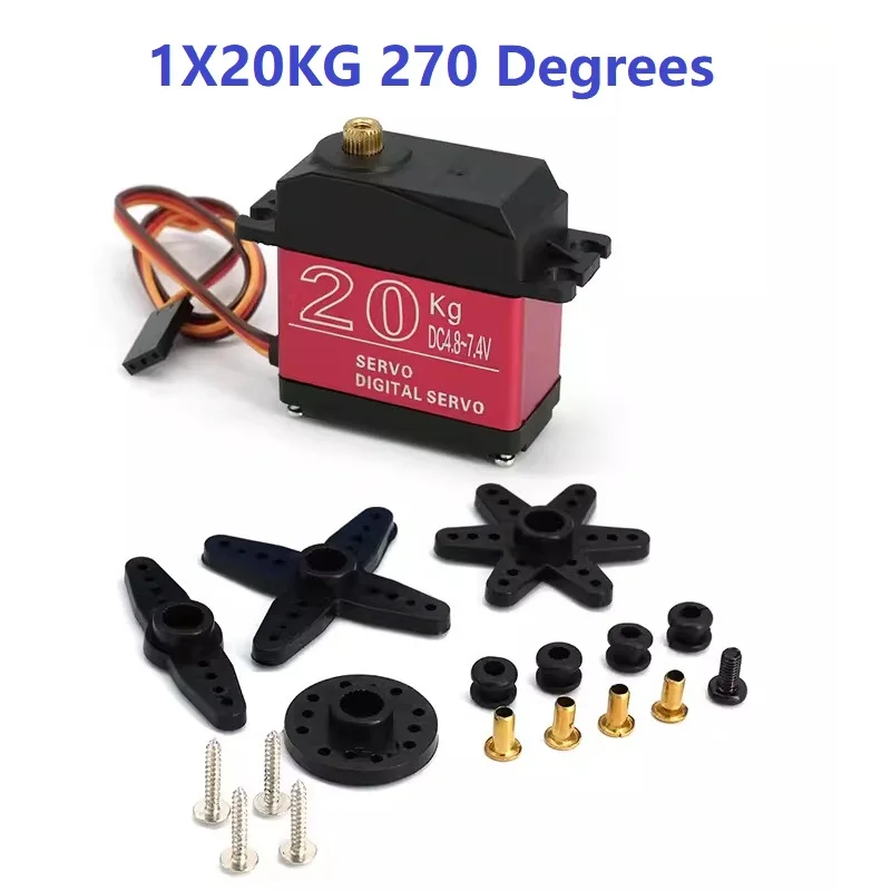 Wasserdichtes Servo mit hohem Drehmoment, 20 kg, 25 kg, 30 kg, 35 kg, 180 270 Grad, digitales Kupfergetriebe/Stahlgetriebe-Servo, für Roboterarm-DIY