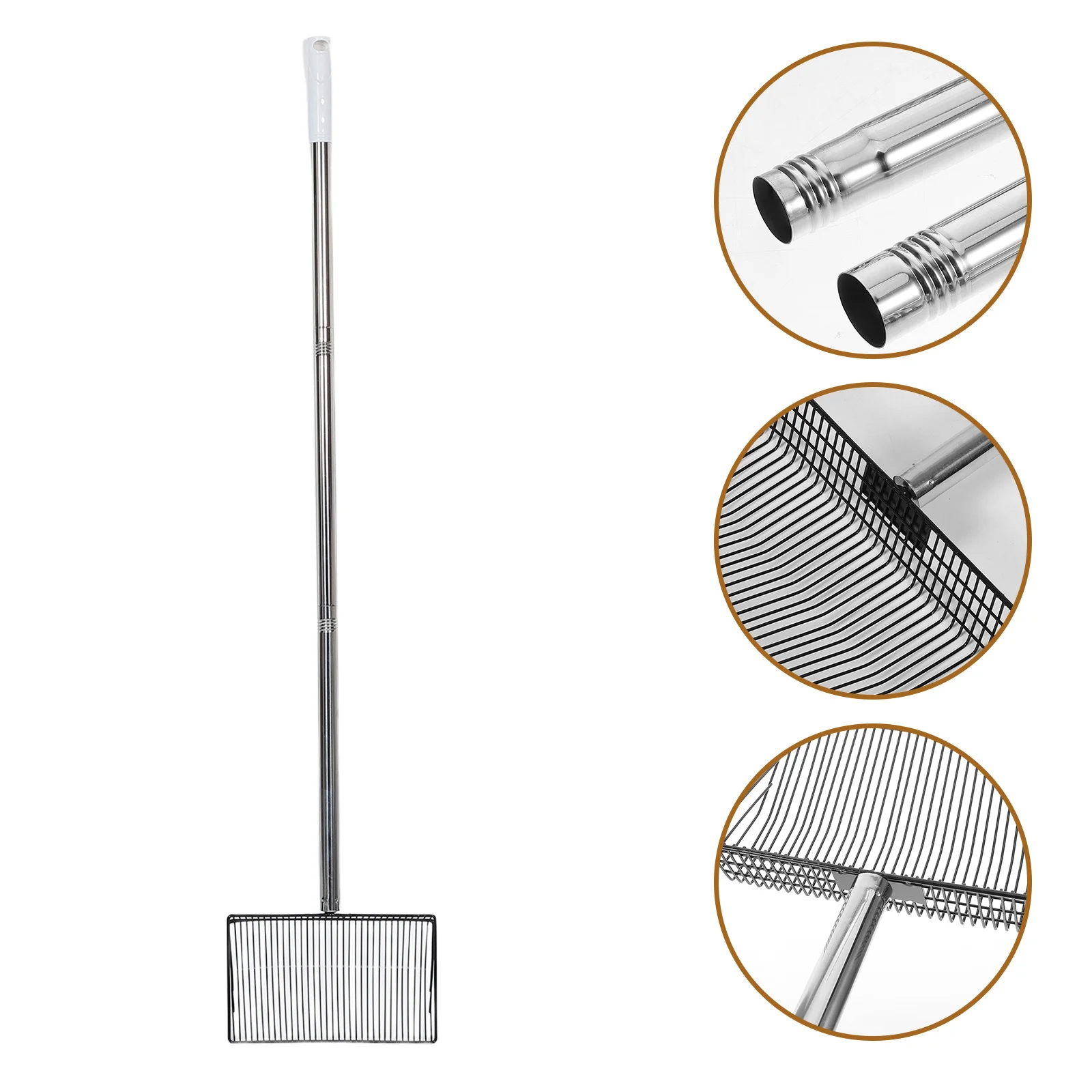 

Long Handle Metal Litter Scoop Chicken Scooper for Farm Pet Poultry Waste Removing Wide Shovel Compost Sifter