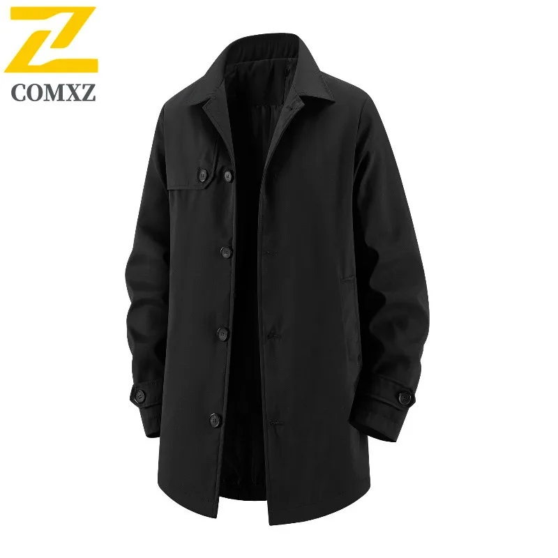 

COMXZ 2025 Classic Men High-Quality Outdoor Minimalist Mid-Length Jacket Breathable Lightweight Windproof Windbreaker Jackets