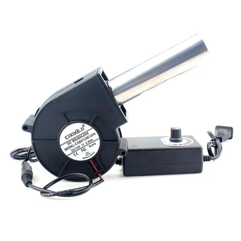 US/EU Plug BBQ Fan Air Blower Large 100-240V Powered Fan Variable Speed Controller Barbecue Tool