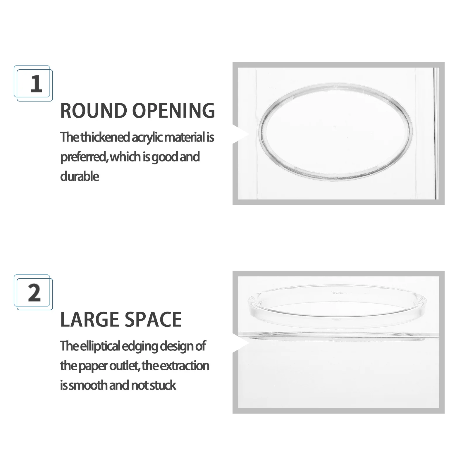 

Stylish Acrylic Tissue Holder Creative Design Tissue Storage Container High Quality Material Good Hand Feeling Easy Replacement