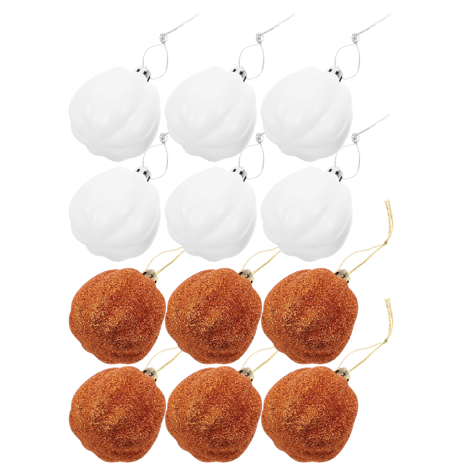 

12Pcs Mini Pumpkins Plastic Hanging Ornaments Halloween Thanksgiving Autumn Decor Indoor Outdoor Party Supplies Craft