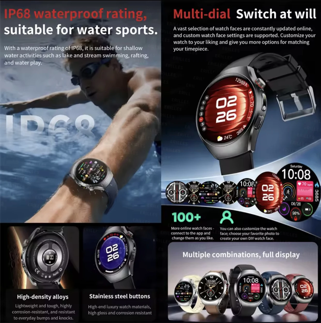 2026 Professional Medical Watch ECG Body Fat Uric Acid Lipids Blood Oxygen 100+ Sports AMOLED Screen BT Call Health Smart Watch view 6