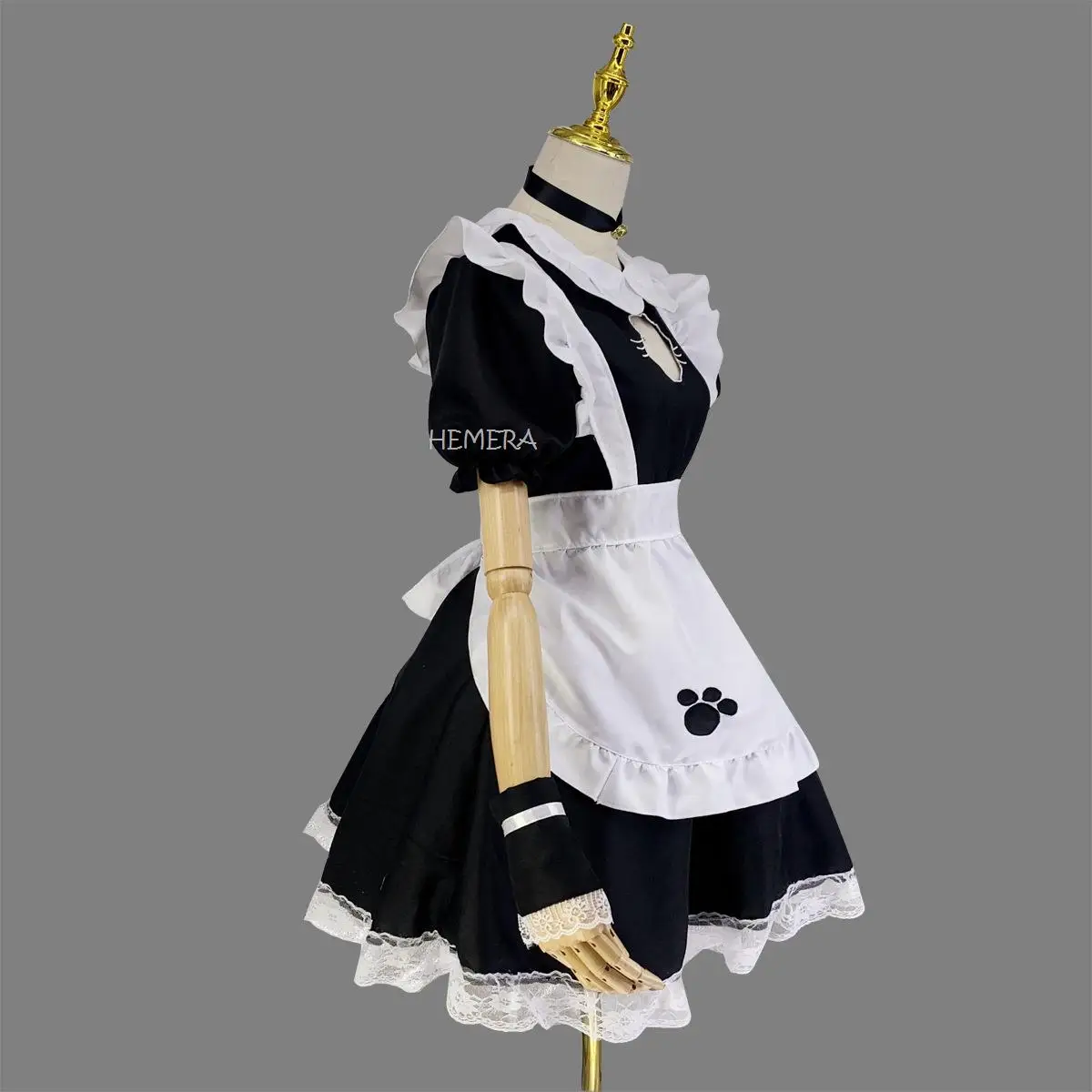 Sexy Zwarte Kat Meisje Vrouwen Fantasy Franse Meid Outfit Mannen Gothic Sweet Lolita Jurk Anime Cosplay Kostuum Plus Size XXXL XXXXL