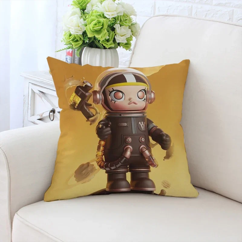 P-Pop Mart Molly printed pillowcase sofa cushion cover chair waist cushion children's bedside cushion cover 40x40cm