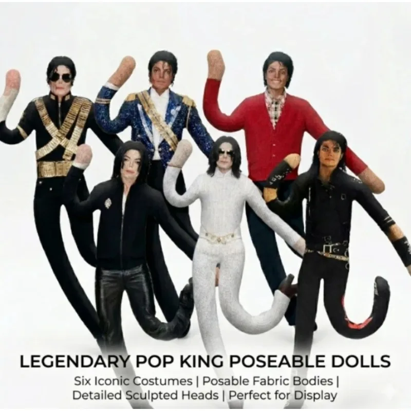 Figurine en peluche articulée Michael Jackson pour cosplay, poupée souple décorative pour chambre, collection, cadeau
