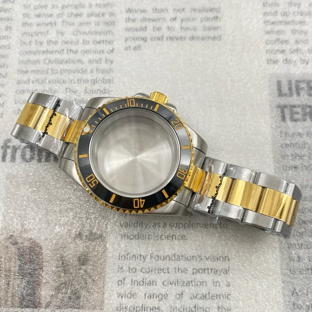40mm prata ouro 20mm pulseira de aço inoxidável caixa de relógio para rolexs seiko japão nh35 nh36 nh34 nh38 nh70 movimento 28.5-30.5mm dial