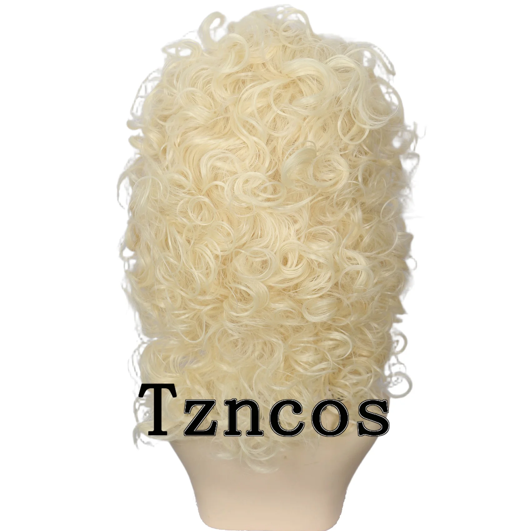 Peruka Tzncos Classic Retro lata 50. 80. z włosów blond w stylu plaster miodu, kręcona, luźny kok, stylizacja włosów, klasyczna odzież, impreza