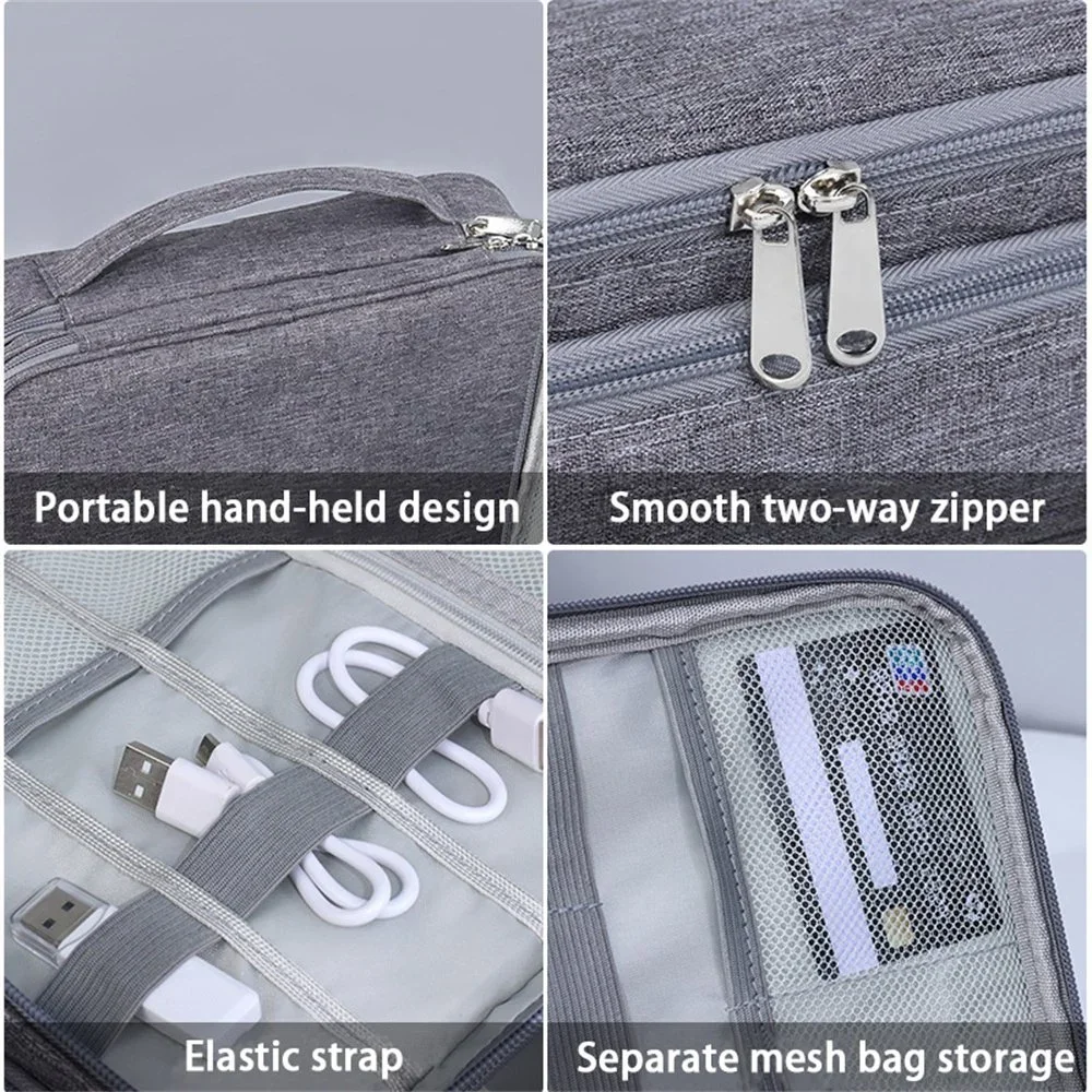 Borsa portaoggetti elettronica cavo di ricarica USB Organizer per cavi da viaggio valigia impermeabile digitale borsa portaoggetti portatile a